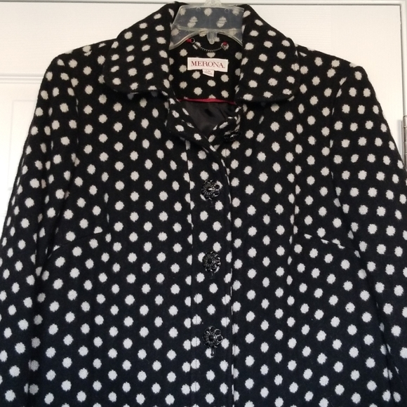 Polka dot pea coat sz.L - Picture 1 of 6